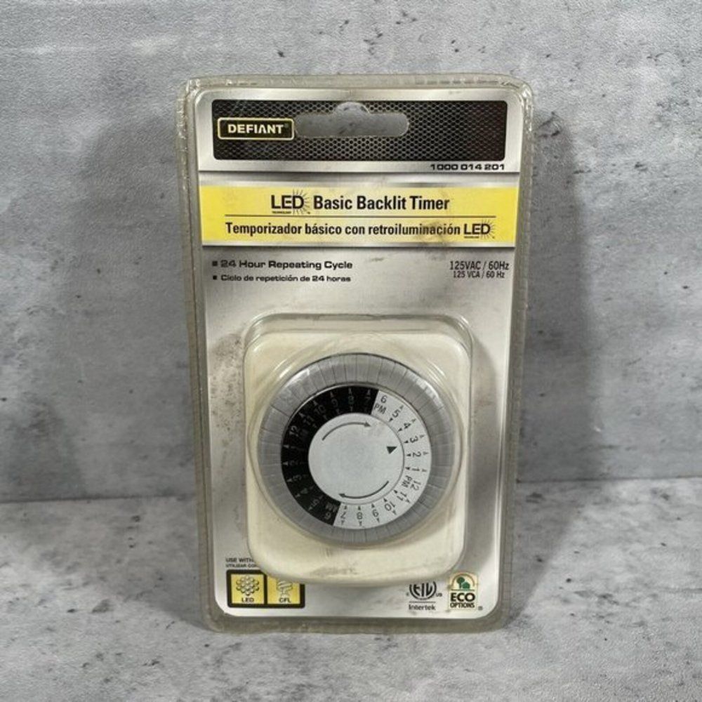 NEW Defiant LED Basic-Backlit Timer 24-Hour Repeating Cycle - Picture 2 of 3